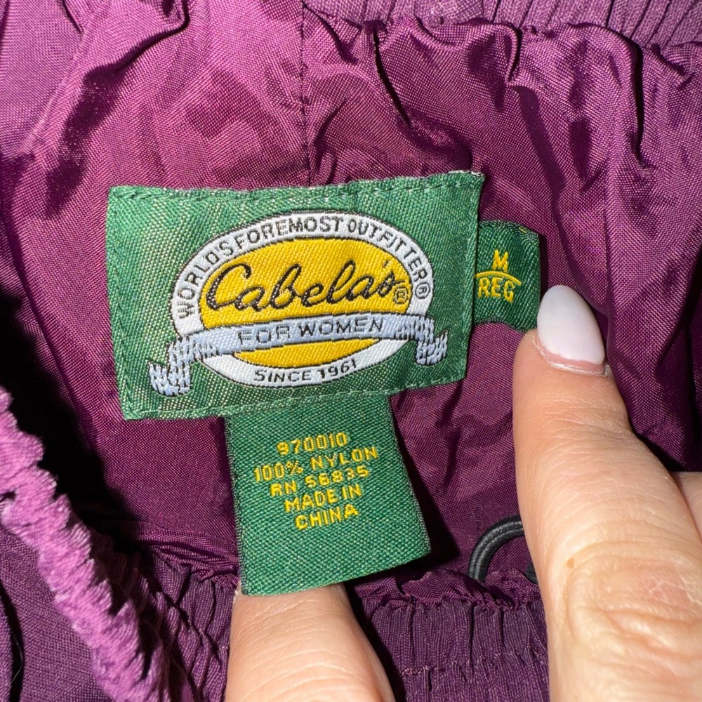 Cabelas Womens Burgundy‎ Nylon Lined Windbreaker/ SKI Pants Size Medium - Picture 2 of 4